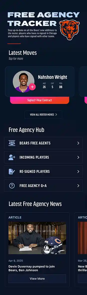 portfolio - free agency tracker app