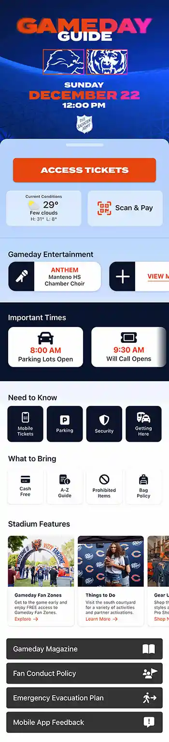 portfolio - gameday guide app